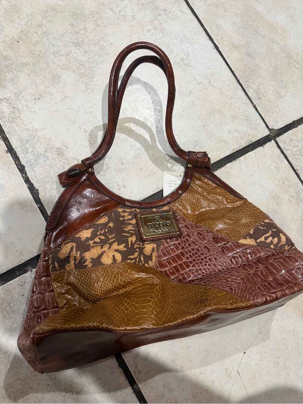 NWT Nicole By Nicole Miller shoulder bag Coffee brown purse